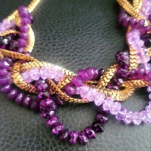 Gold + Purple Wrapped Necklace